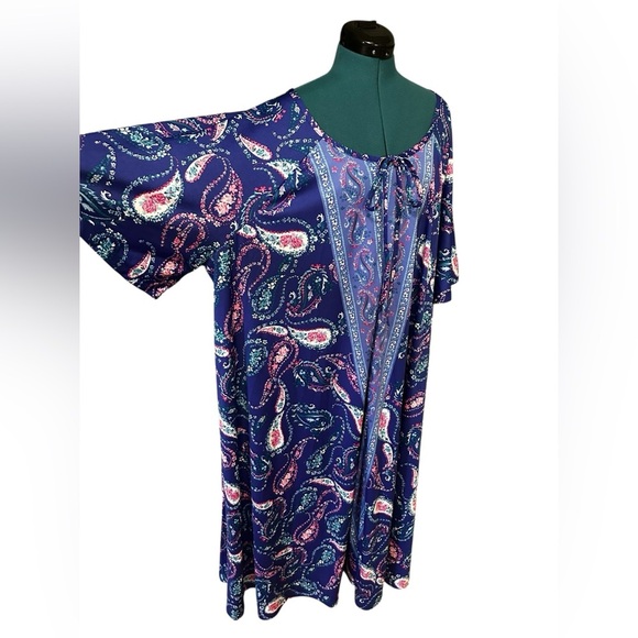 ONLY NECESSITIES Floral Patchwork Print Maxi Dress Size 3X Cotton Boho Colorful - Picture 5 of 11